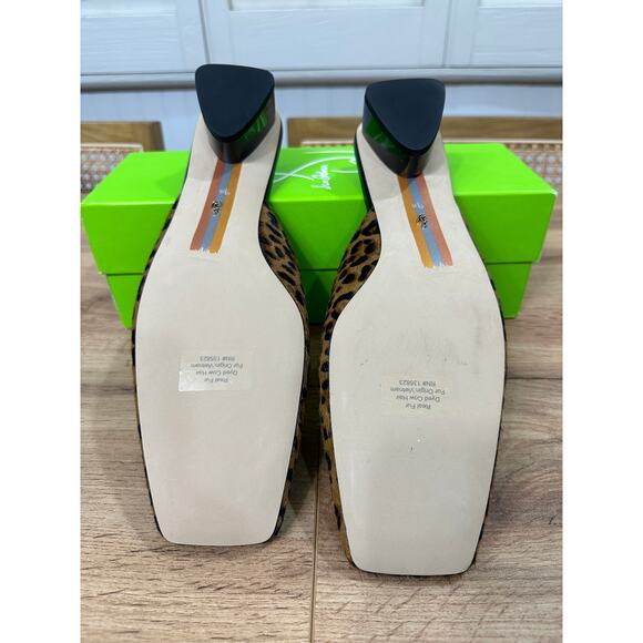 Sam Edelman Ollie Square Toe Bit Mule Flat Granda Tan Leopard Size 9.5 NIB Sleek - Picture 9 of 13